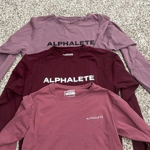 Men’s long sleeve alphalete t shirt set of 3 - size large